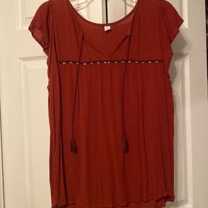 Old Navy Rust Boho Blouse L
